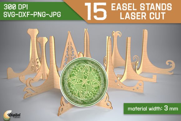 3D Easel Stands Bundle: A Laser-Cut Design Asset for Polished Branding