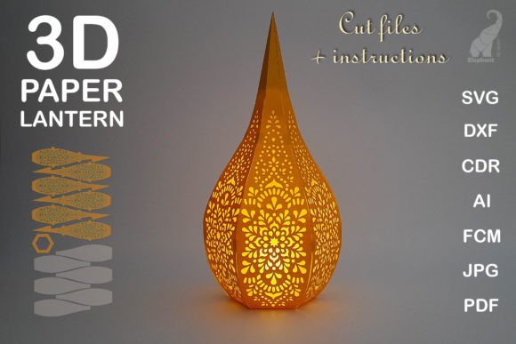 3D Paper Lantern SVG: A Stylish Shape for Creative Projects