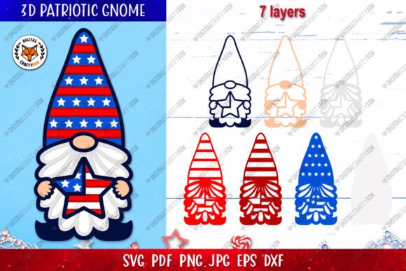 3D Patriotic Gnome Star SVG: A Bold Design for Independence Day Campaigns