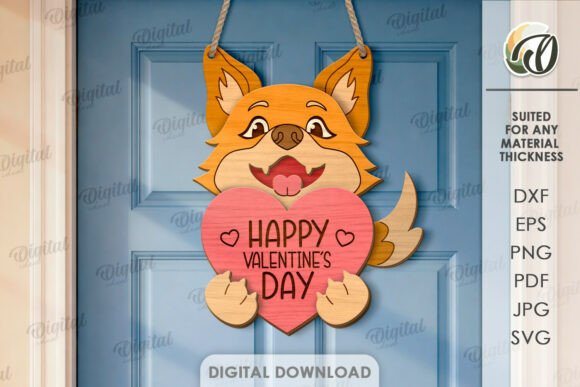 3D Valentine s Day Door Hanger Laser Cut