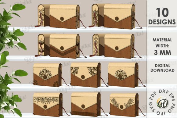3D Wooden Clutch Purses Laser Cut Bundle for Mother’s Day Editorial Use