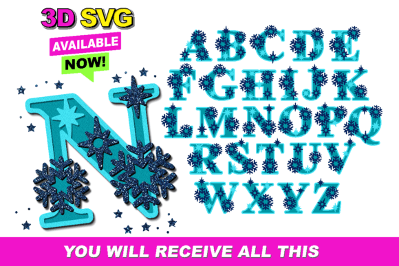 Alphabet 3D SVG Snowflake: A Versatile Design Asset for Modern Branding