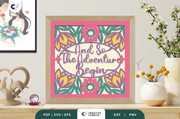 And So the Adventure Begins Sign 3D SVG for Table Decorations
