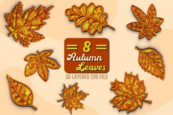 Autumn Leaves 3D SVG Shapes for Polished Content Publishing