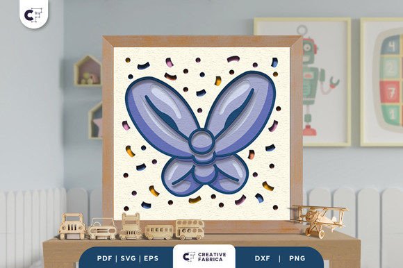 Balloon Butterfly 3D SVG for Baby-Themed Creations