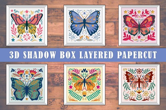 Butterfly Folk Art 3D Shadow Box for Creative Branding