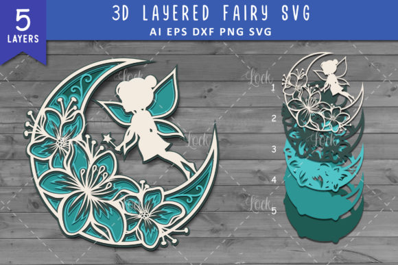 Crescent Moon and Fairy 3D Layered: A Wall Decor Laser Cutting Asset Review