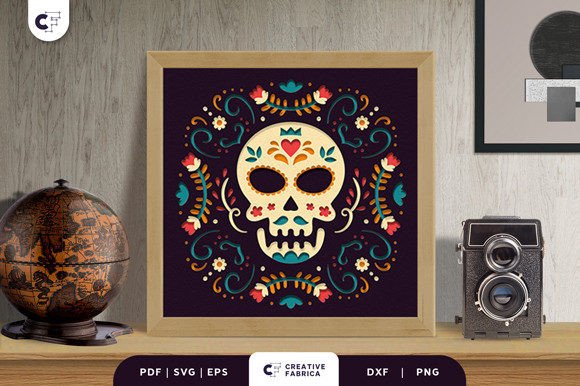 Dia De Los Muertos 3D SVG for Authentic Creative Projects
