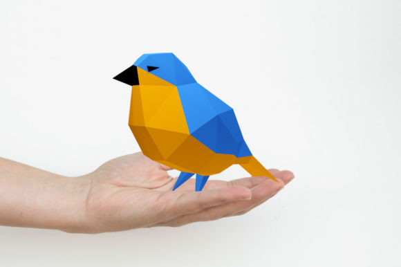 DIY Lowpoly Sparrow Bird 3D SVG for Shapes & Content Design