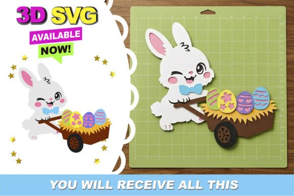 Easter Eggs Barrow 3D SVG