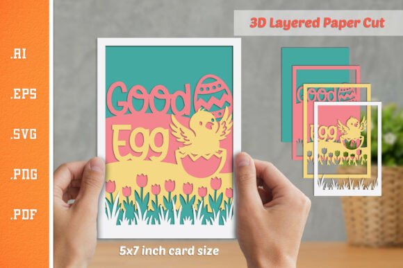 Easter Good Egg - 3D Layered Paper Cut Graphics and Crafts