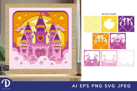 Fairytale Castle 3D SVG for Shadow Box Creations