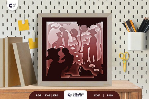Father’s Life 3D Shadow Box Paper Cut: A Heartfelt Graphic Design Asset for Father’s Day Campaigns