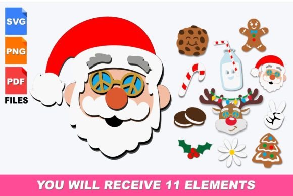 Groovy Christmas 3D SVG Bundle: A Vibrant Design Asset for Crafts and Graphics