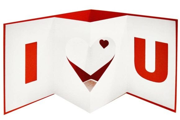 I Heart U Love Pop Up 3D SVG for Real-World Design Projects