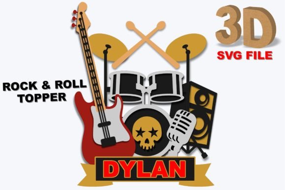 Rock and Roll Topper 3D SVG: A Bold Design Asset for Creative Marketing