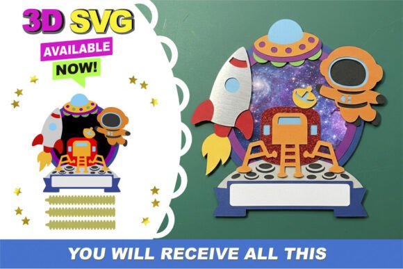 Space Lunar Ship Topper 3D SVG Review for Crafters