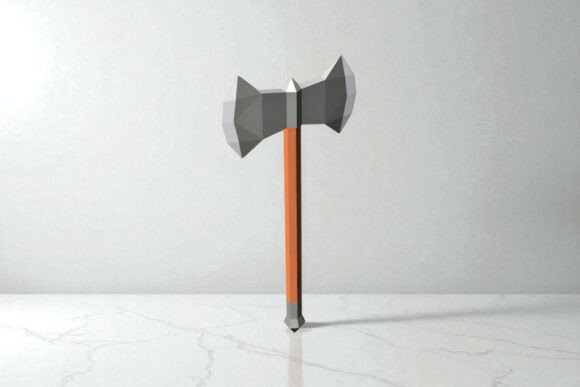 Warrior Axe 3D SVG for Editorial and Web Publishing