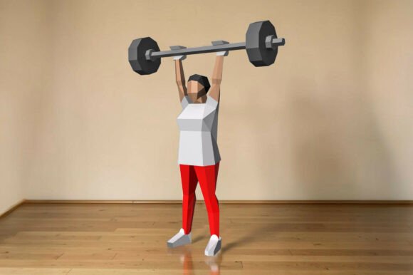 Weightlifter Girl 3D SVG β A Versatile Graphic Design Asset for Objects