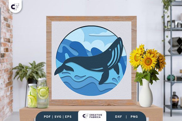 Whale Underwater 3D SVG for Summer Branding and Marketing